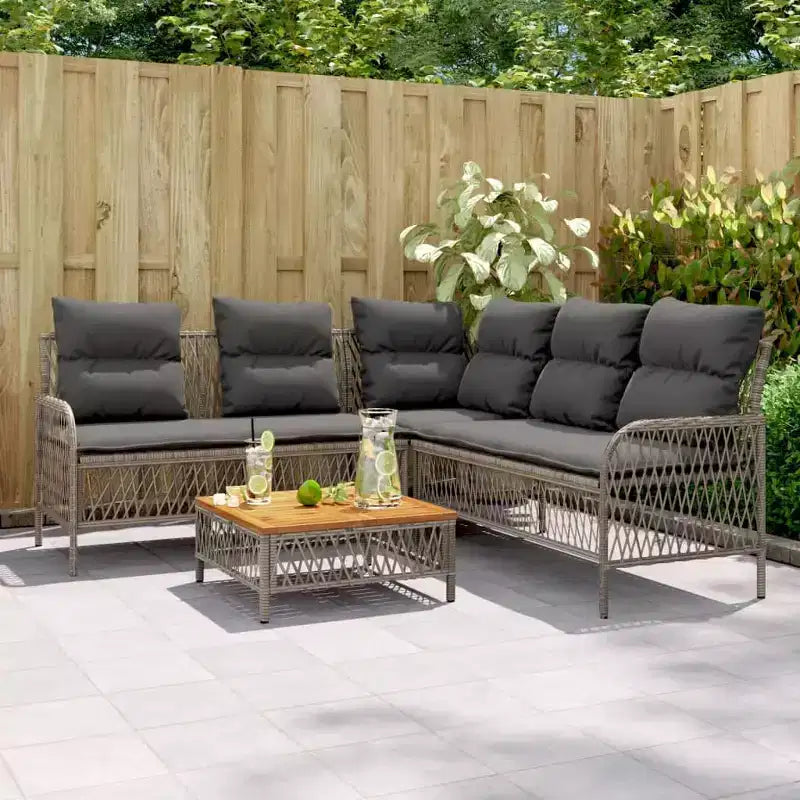 vidaXL Ensemble de canapés de jardin avec coussins, mobilier d'extérieur, 2 pièces, résine tressée