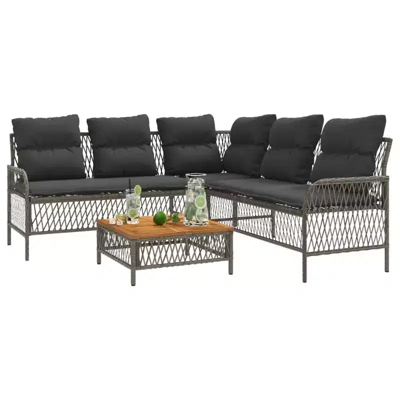 vidaXL Ensemble de canapés de jardin avec coussins, mobilier d'extérieur, 2 pièces, résine tressée