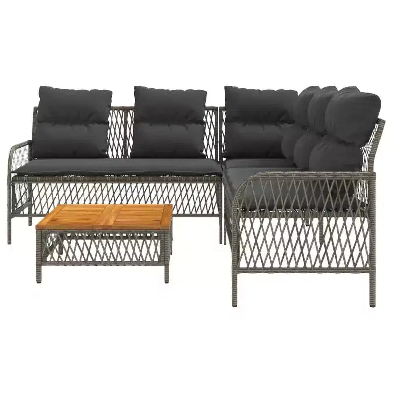 vidaXL Ensemble de canapés de jardin avec coussins, mobilier d'extérieur, 2 pièces, résine tressée
