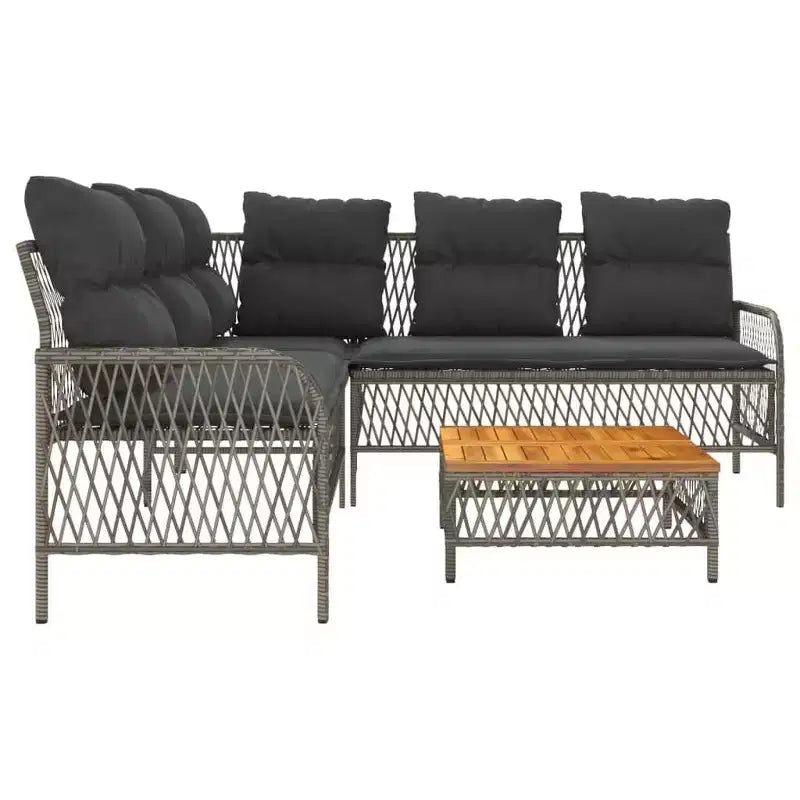 vidaXL Ensemble de canapés de jardin avec coussins, mobilier d'extérieur, 2 pièces, résine tressée