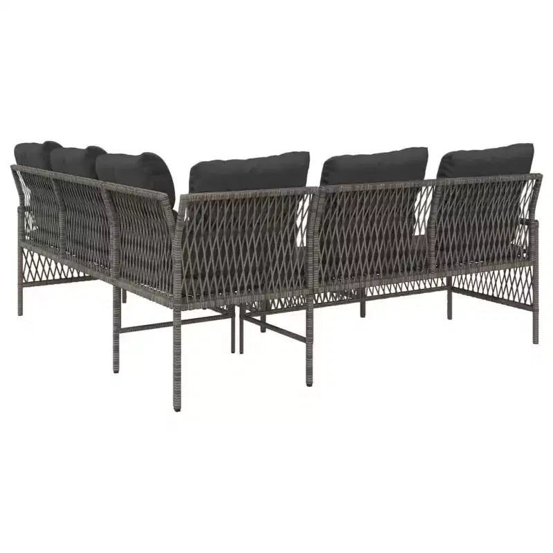 vidaXL Ensemble de canapés de jardin avec coussins, mobilier d'extérieur, 2 pièces, résine tressée