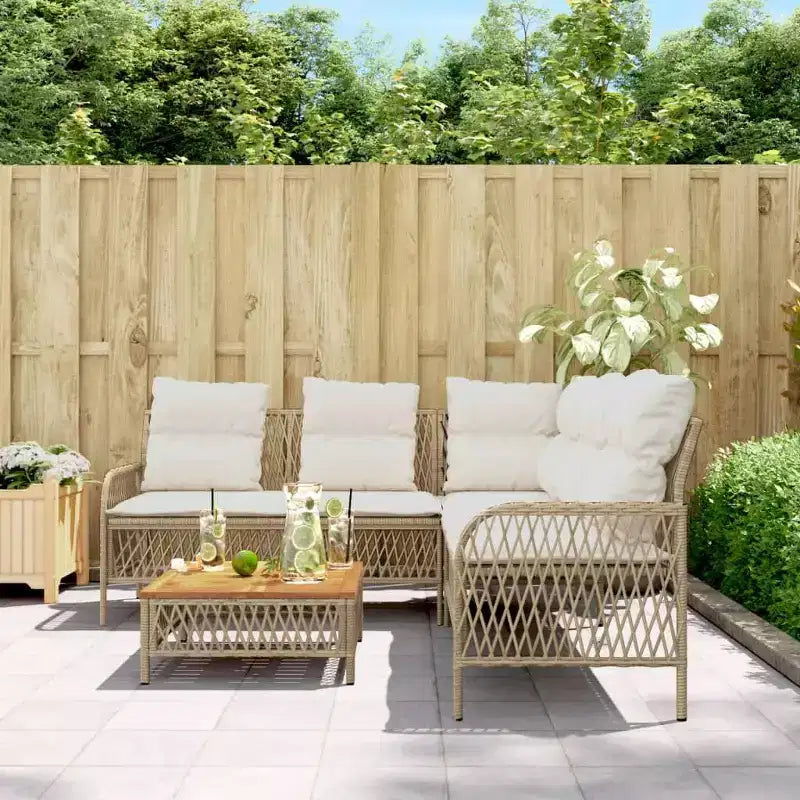 vidaXL Ensemble de canapés de jardin avec coussins, mobilier d'extérieur, 2 pièces, résine tressée