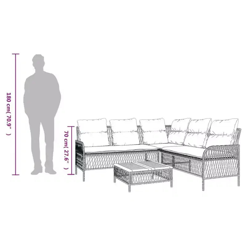 vidaXL Ensemble de canapés de jardin avec coussins, mobilier d'extérieur, 2 pièces, résine tressée