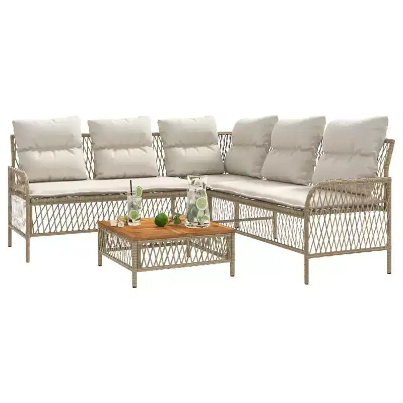 vidaXL Ensemble de canapés de jardin avec coussins, mobilier d'extérieur, 2 pièces, résine tressée
