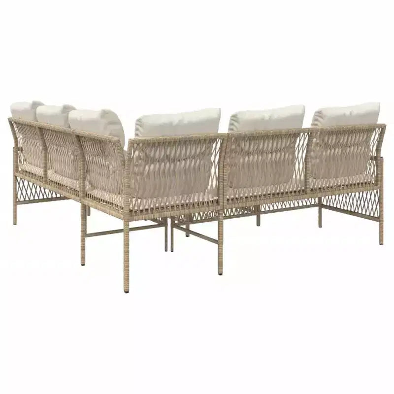 vidaXL Ensemble de canapés de jardin avec coussins, mobilier d'extérieur, 2 pièces, résine tressée