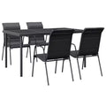 vidaXL Patio Dining Set Outdoor Table and Chair Steel and Textilene