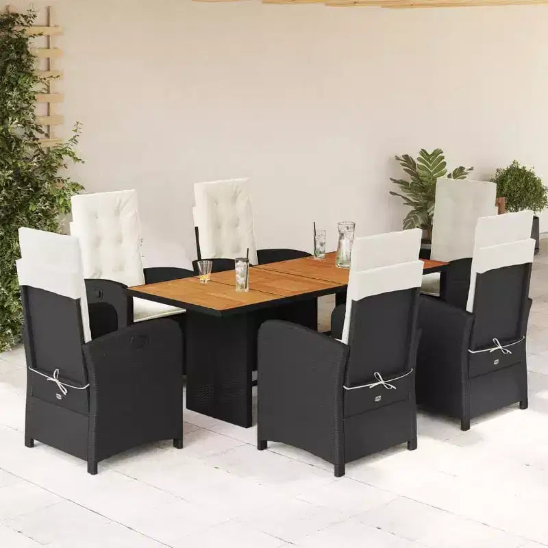 vidaXL Salon de jardin avec coussins en résine tressée