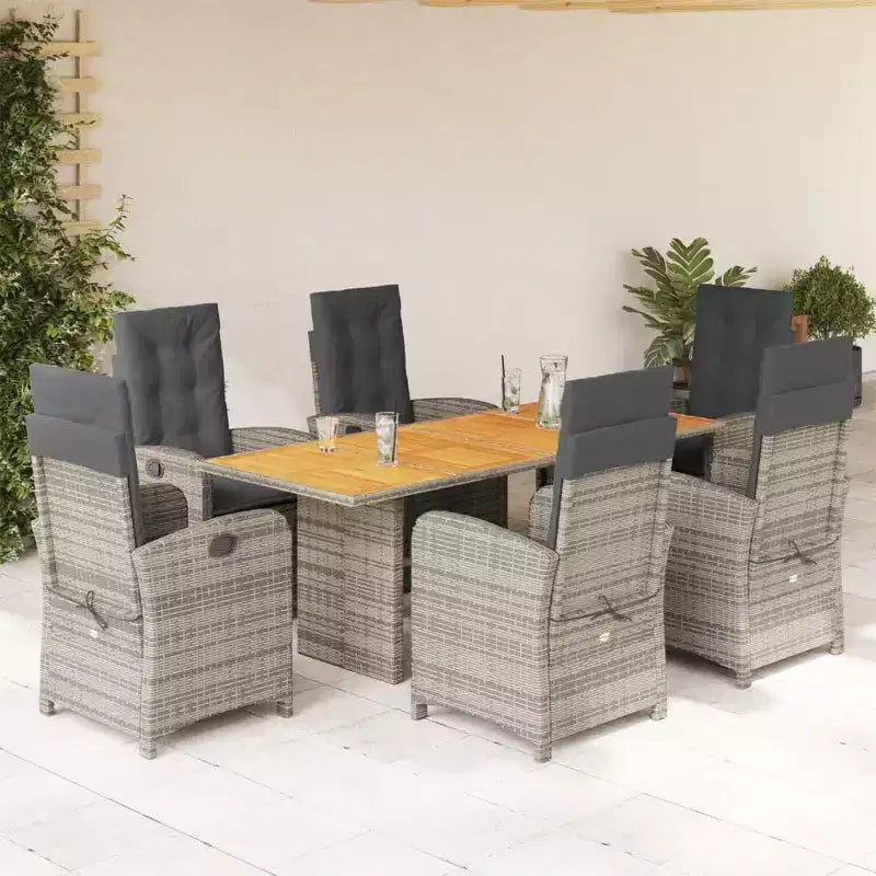 vidaXL Salon de jardin avec coussins en résine tressée