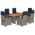 vidaXL Poly Rattan Outdoor Dining Set with Cushions
