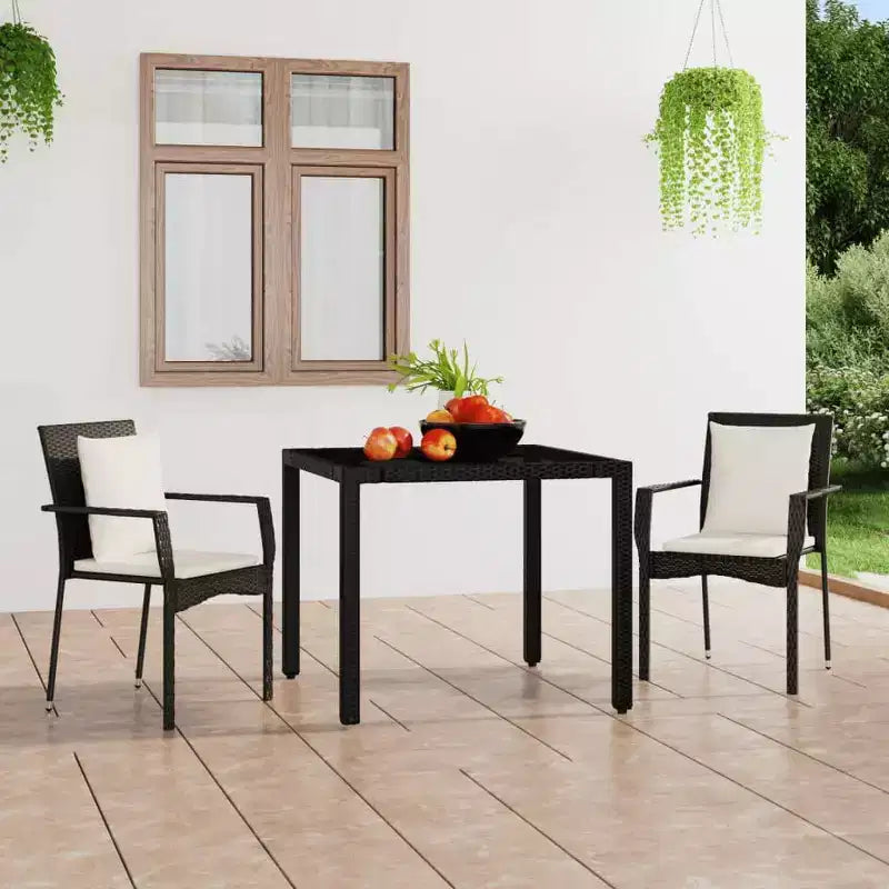 vidaXL Ensemble de chaises de jardin d'extérieur avec coussins - Résine tressée - Plusieurs coloris