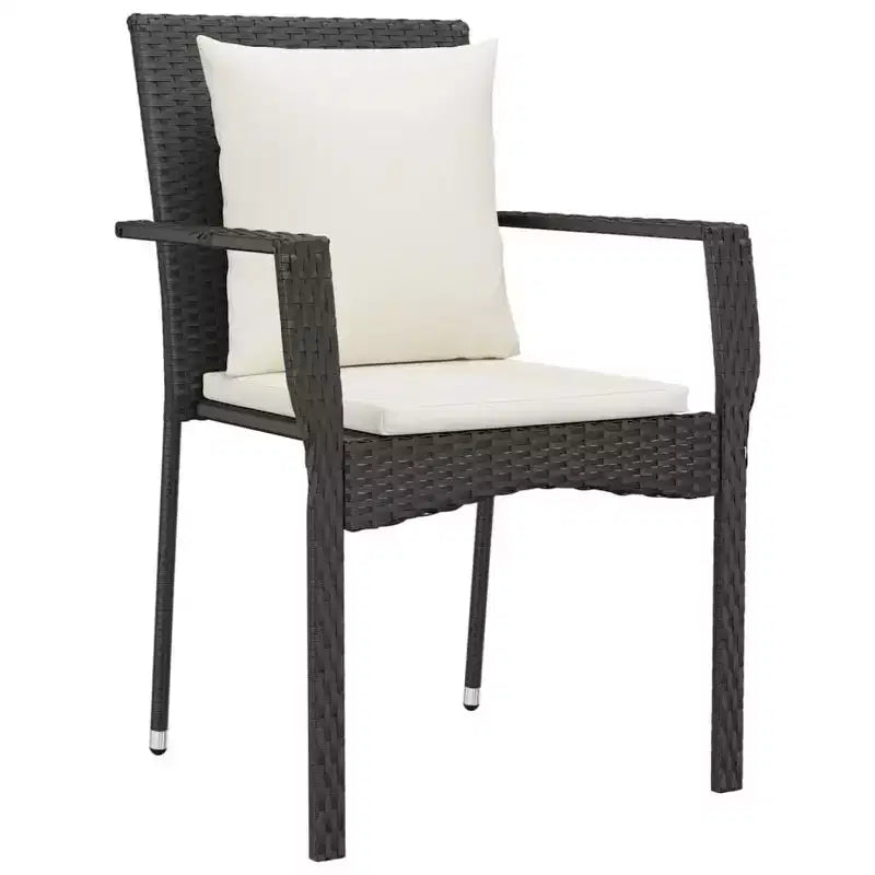 vidaXL Ensemble de chaises de jardin d'extérieur avec coussins - Résine tressée - Plusieurs coloris