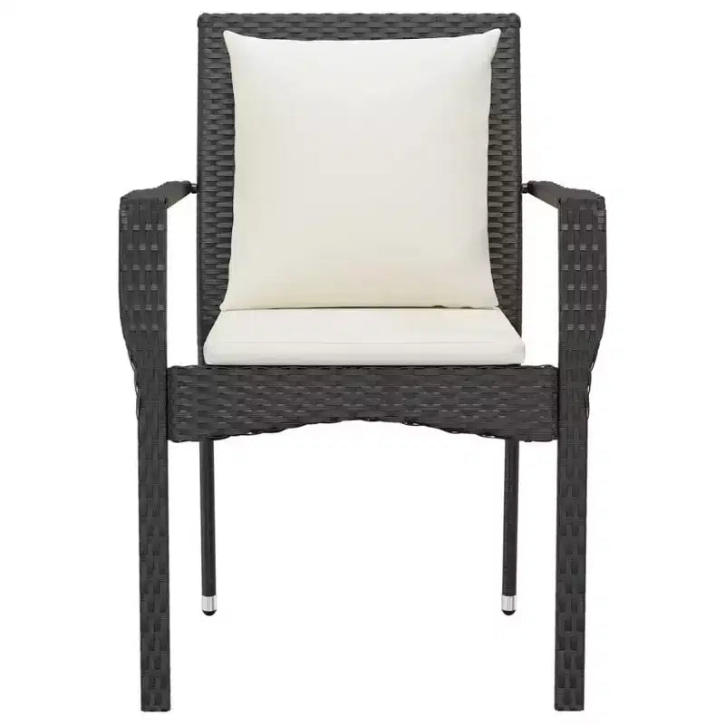 vidaXL Ensemble de chaises de jardin d'extérieur avec coussins - Résine tressée - Plusieurs coloris