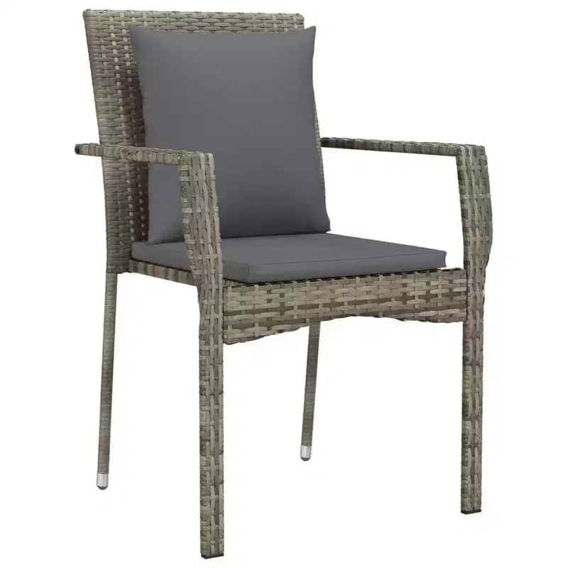 vidaXL Ensemble de chaises de jardin d'extérieur avec coussins - Résine tressée - Plusieurs coloris