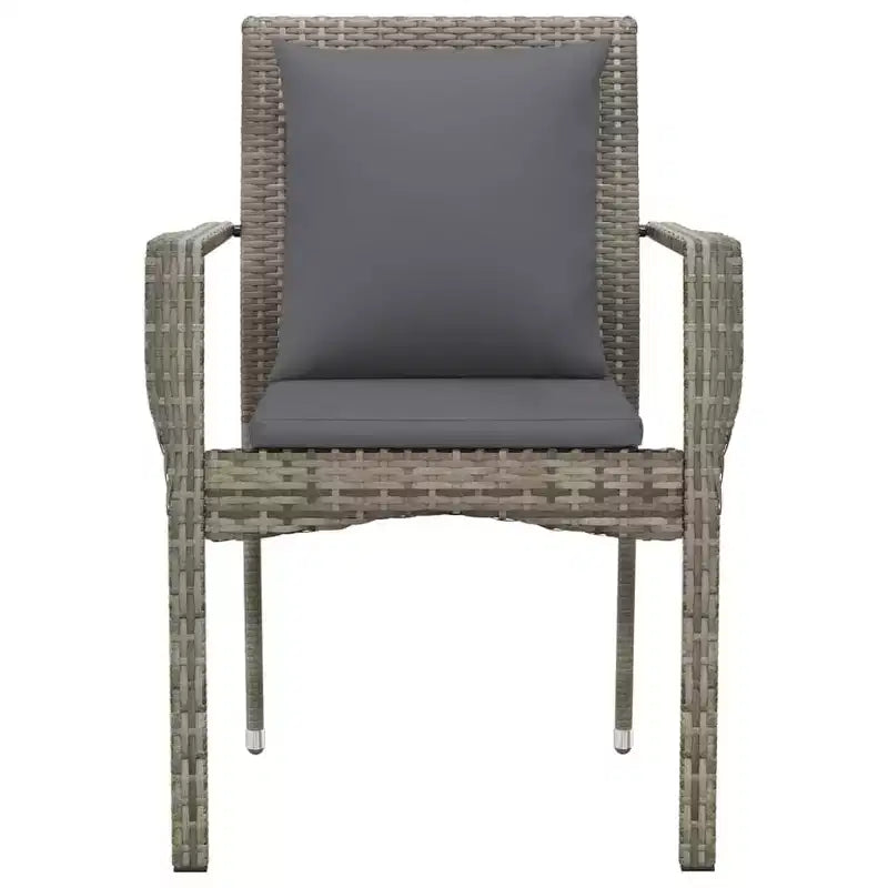 vidaXL Ensemble de chaises de jardin d'extérieur avec coussins - Résine tressée - Plusieurs coloris