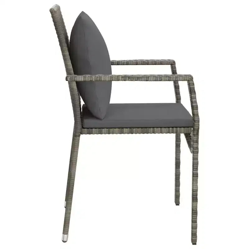 vidaXL Ensemble de chaises de jardin d'extérieur avec coussins - Résine tressée - Plusieurs coloris