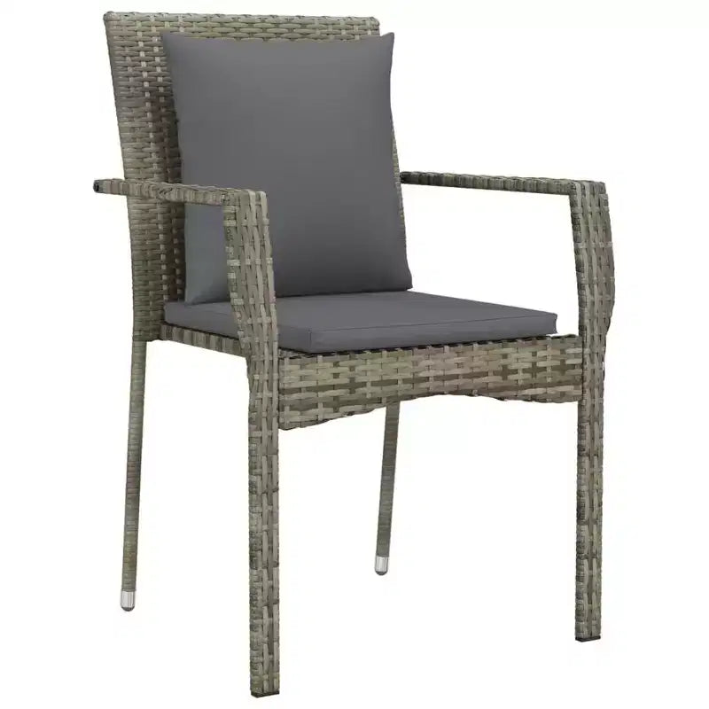vidaXL Ensemble de chaises de jardin d'extérieur avec coussins - Résine tressée - Plusieurs coloris
