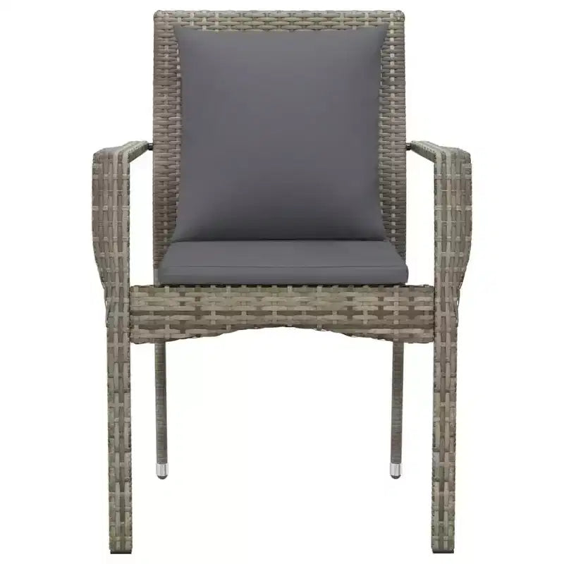 vidaXL Ensemble de chaises de jardin d'extérieur avec coussins - Résine tressée - Plusieurs coloris