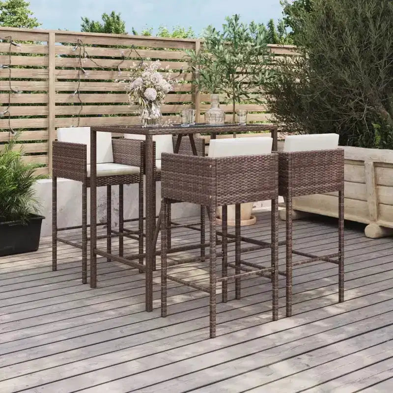 vidaXL Ensemble de bar de jardin avec coussins en,