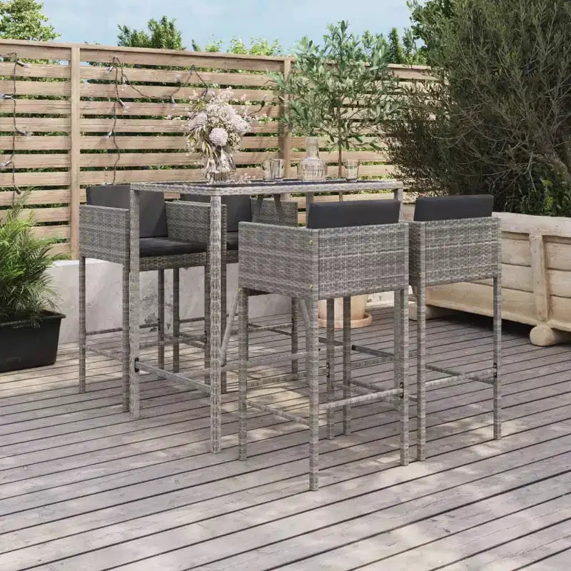 vidaXL Ensemble de bar de jardin avec coussins en,