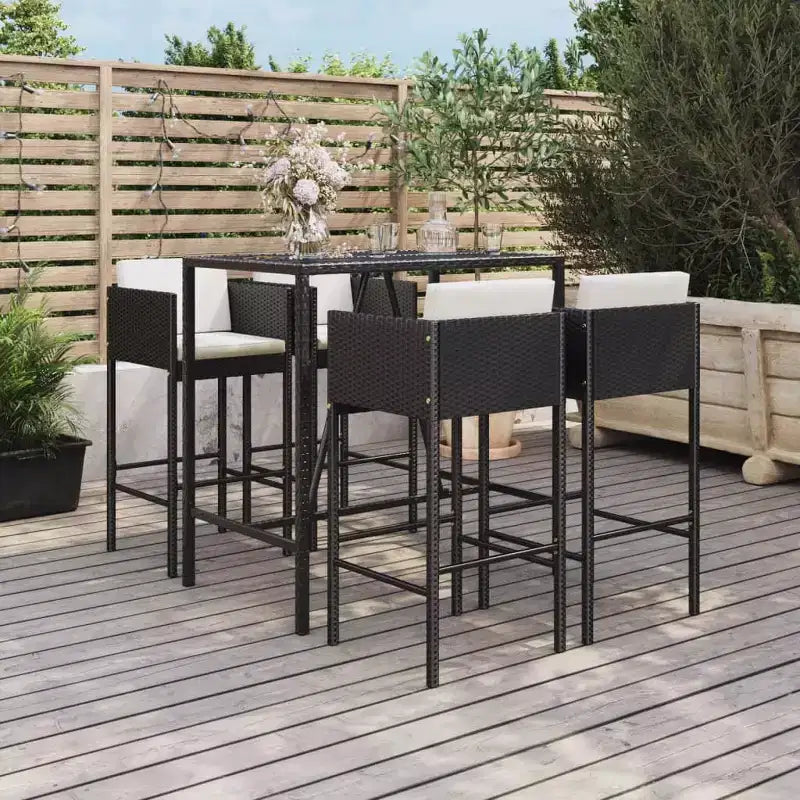 vidaXL Ensemble de bar de jardin avec coussins en,