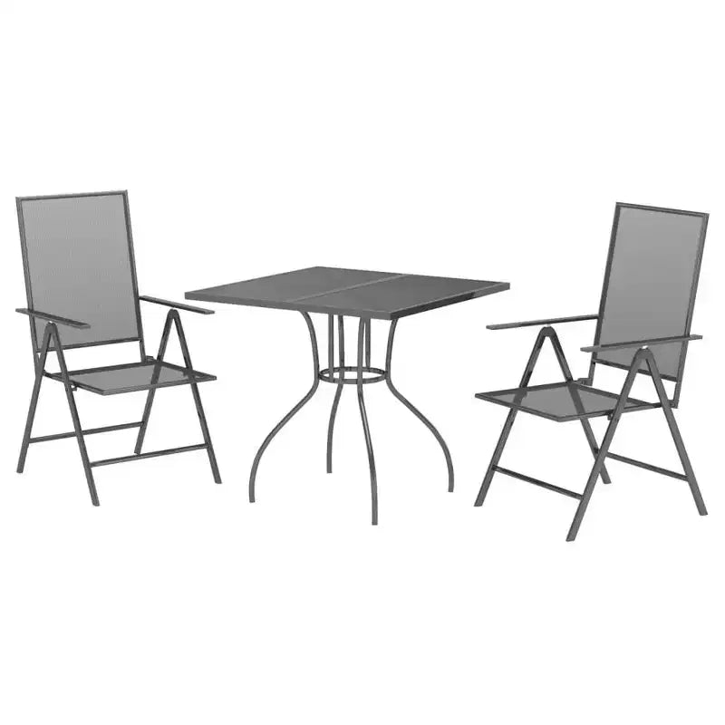 vidaXL Salon de jardin moderne en acier anthracite