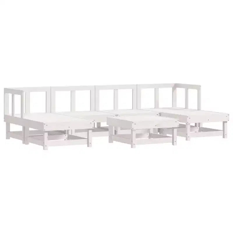 vidaXL Salon de jardin avec coussins en bois massif rustique