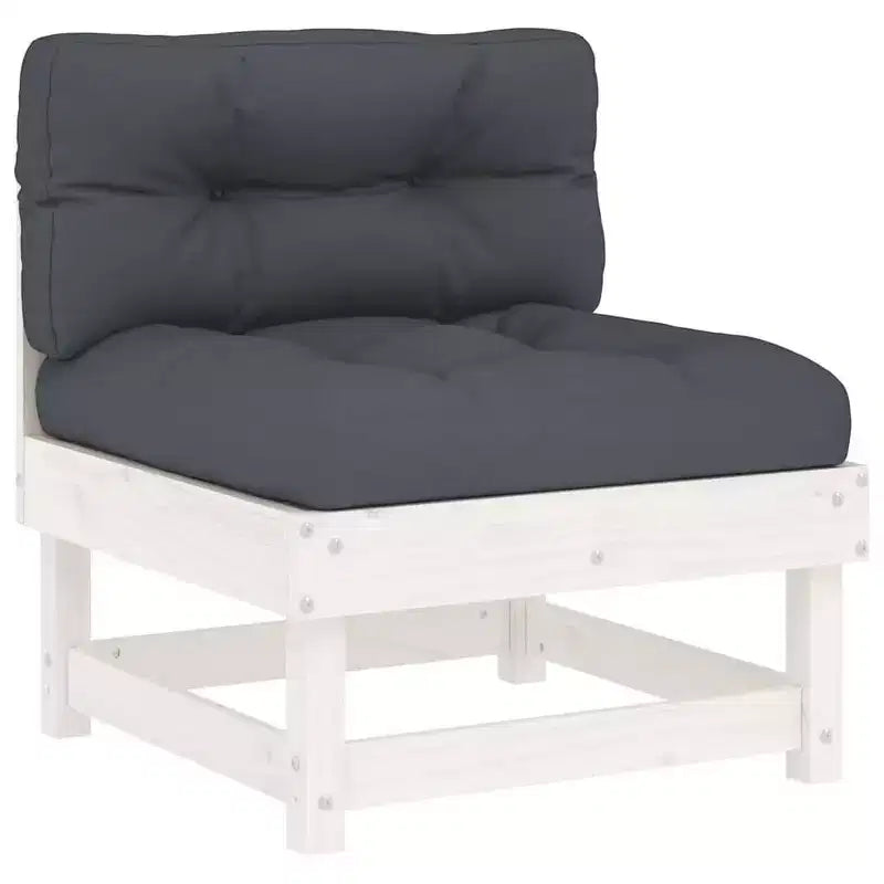 vidaXL Salon de jardin avec coussins en bois massif rustique