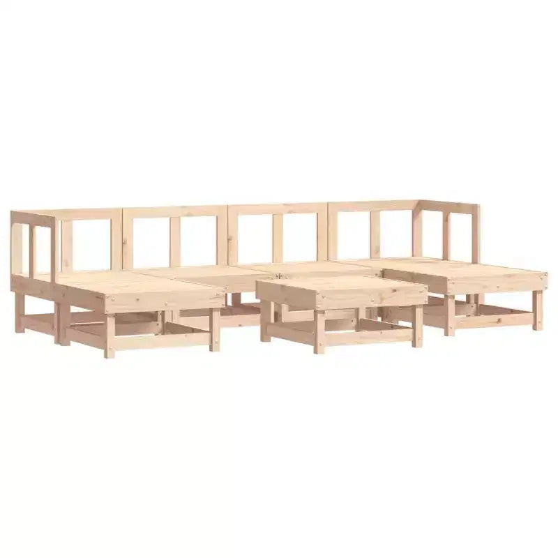 vidaXL Salon de jardin avec coussins en bois massif rustique