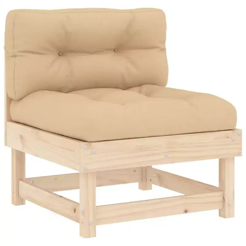 vidaXL Salon de jardin avec coussins en bois massif rustique