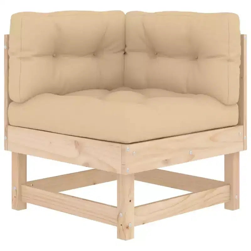 vidaXL Salon de jardin avec coussins en bois massif rustique