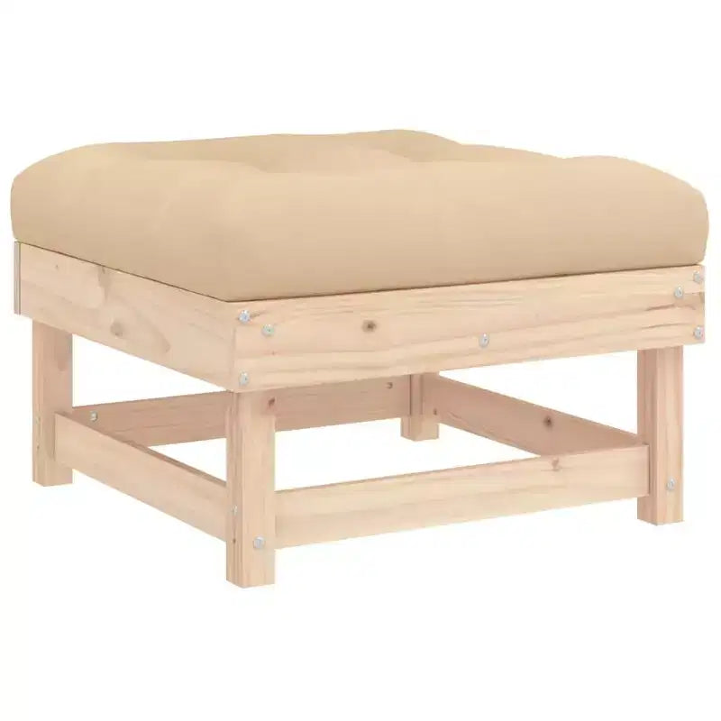 vidaXL Salon de jardin avec coussins en bois massif rustique