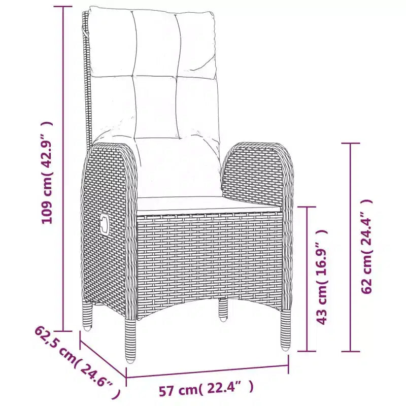 vidaXL Salon de jardin, coussins