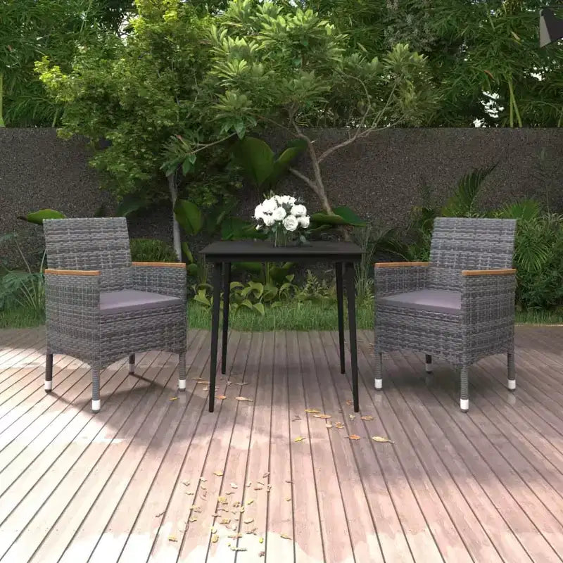 vidaXL Table à dîner de jardin en résine tressée Medium Durable