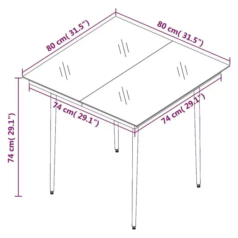 vidaXL Table à dîner de jardin en résine tressée Medium Durable
