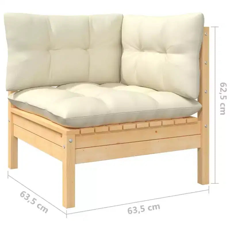 vidaXL Salon de jardin avec coussins en pin massif