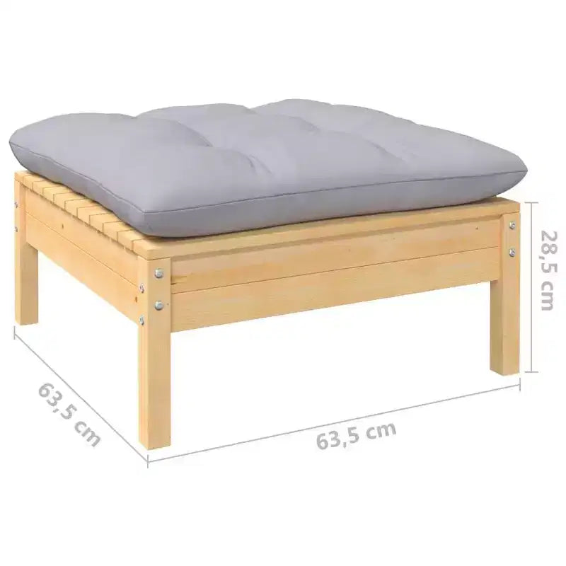 vidaXL Salon de jardin en pin massif avec coussins, multicolore