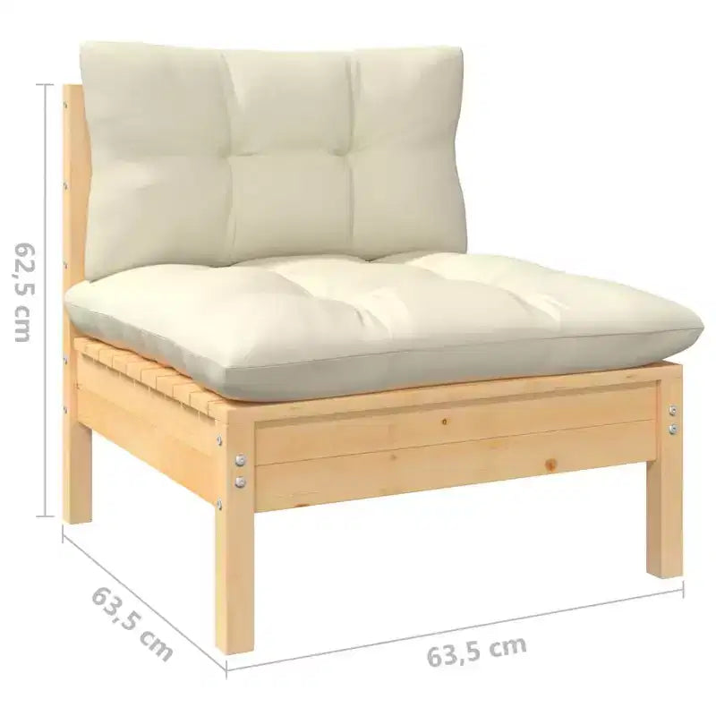 vidaXL Salon de jardin en pin massif avec coussins, multicolore