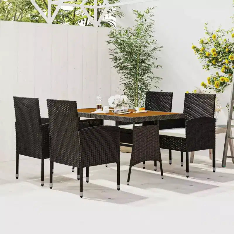 vidaXL Canapé d'angle de jardin en résine tressée avec coussins