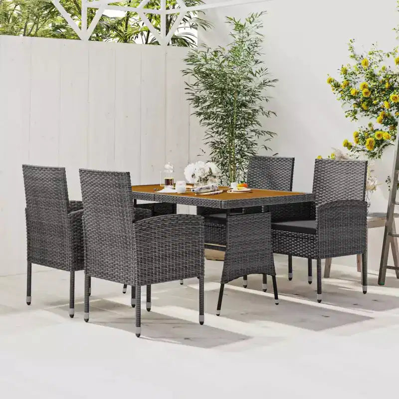 vidaXL Canapé d'angle de jardin en résine tressée avec coussins