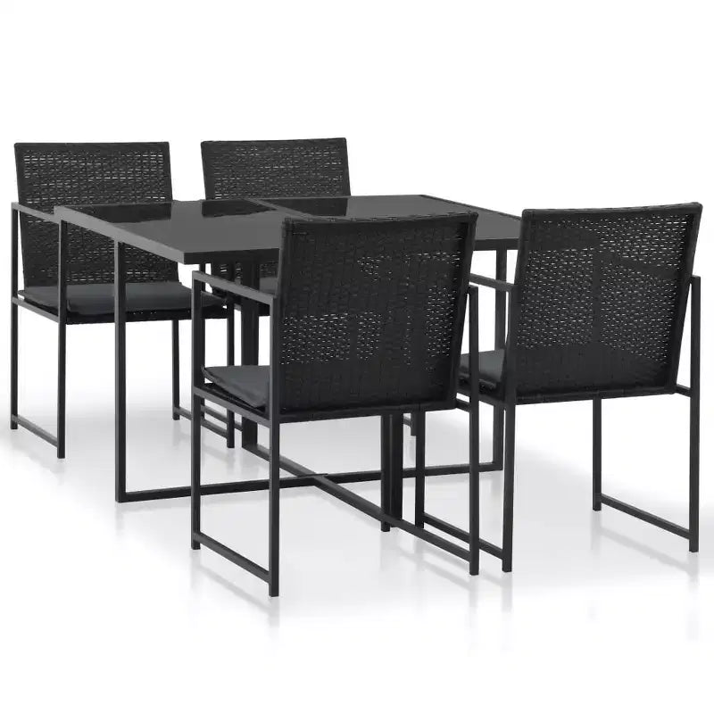 vidaXL Salon de Jardin Ensemble Table et Chaises Mobilier de Jardin en Résine Tressée