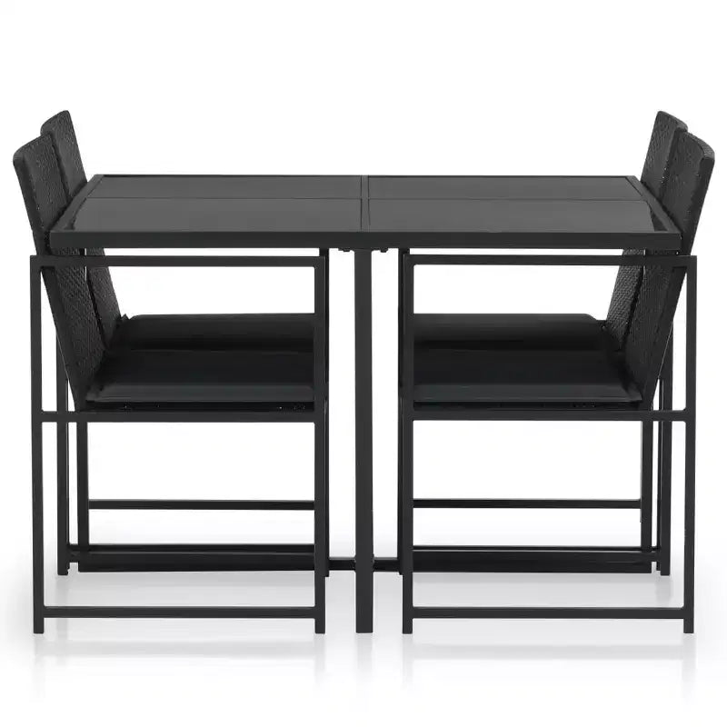 vidaXL Salon de Jardin Ensemble Table et Chaises Mobilier de Jardin en Résine Tressée