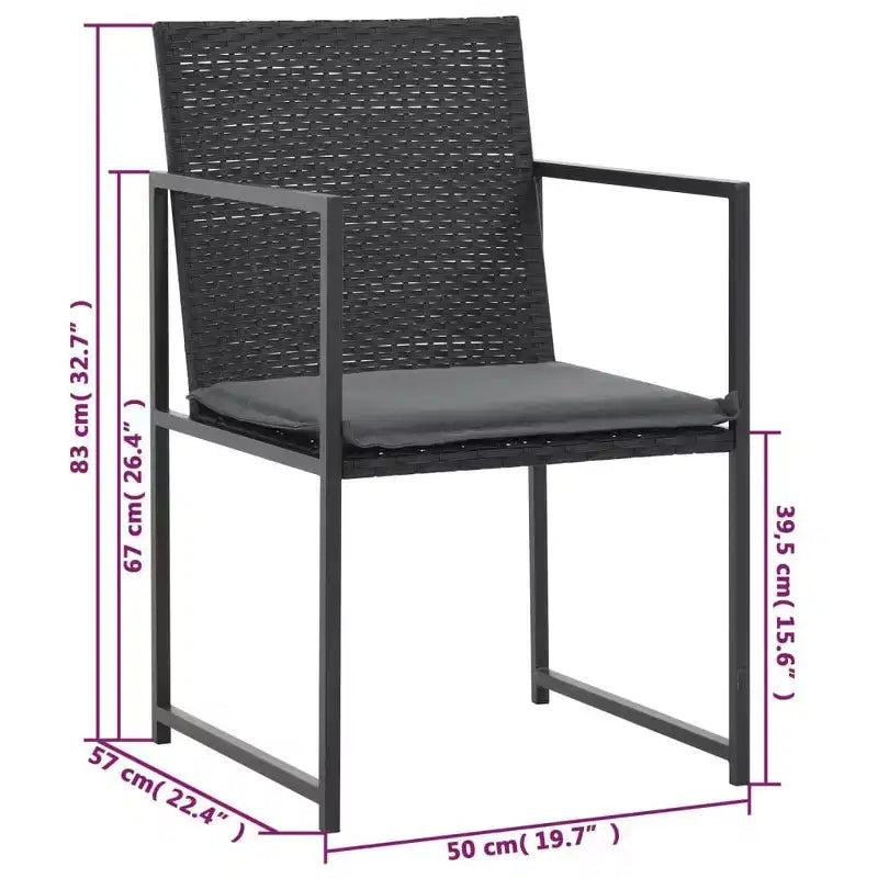 vidaXL Salon de Jardin Ensemble Table et Chaises Mobilier de Jardin en Résine Tressée