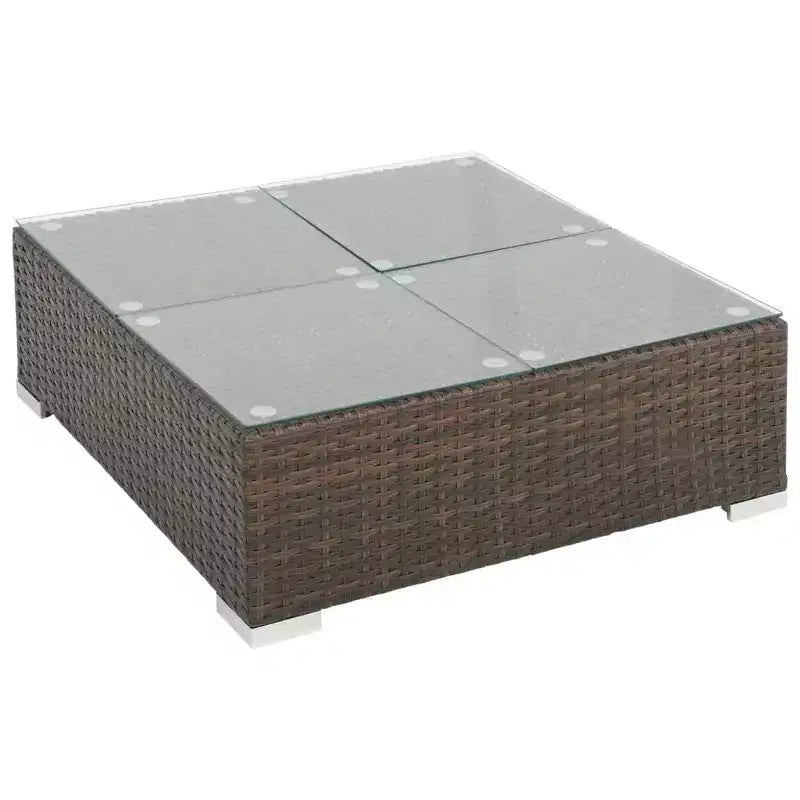 vidaXL Salon de jardin canapé d'extérieur avec table basse résine tressée