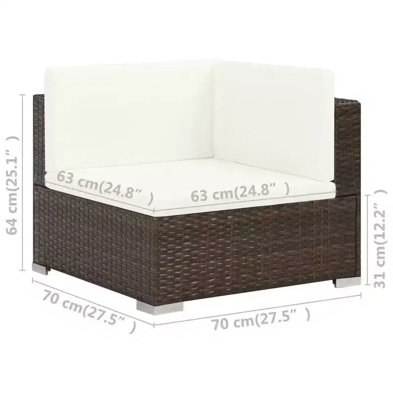 vidaXL Salon de jardin canapé d'extérieur avec table basse résine tressée