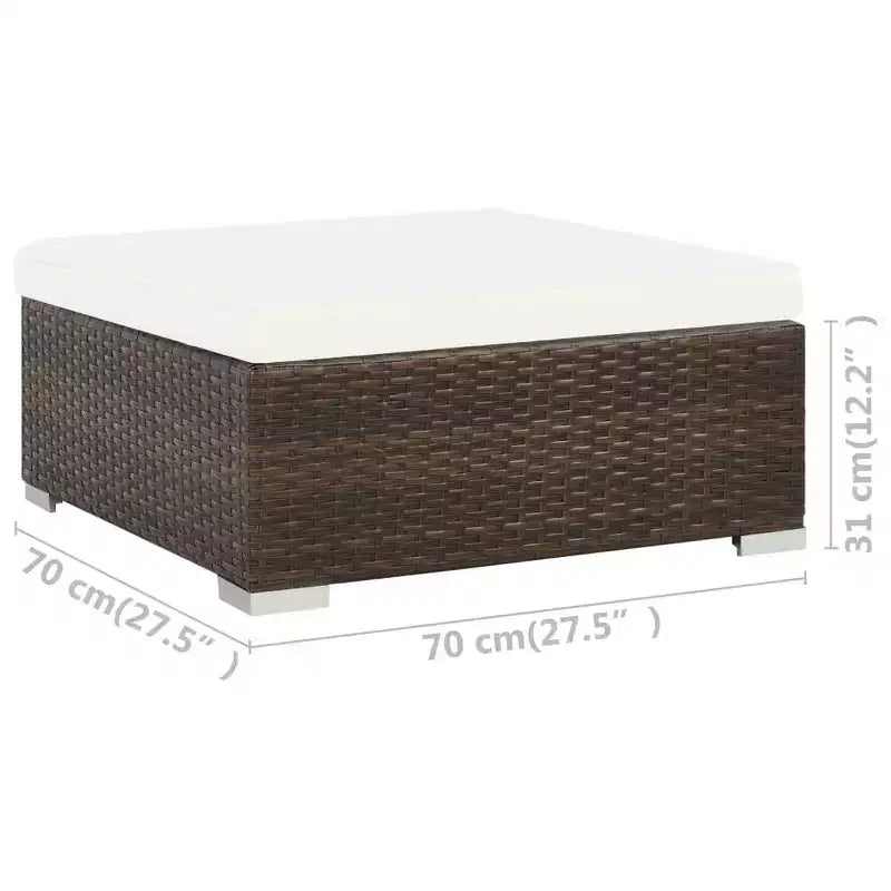 vidaXL Salon de jardin canapé d'extérieur avec table basse résine tressée