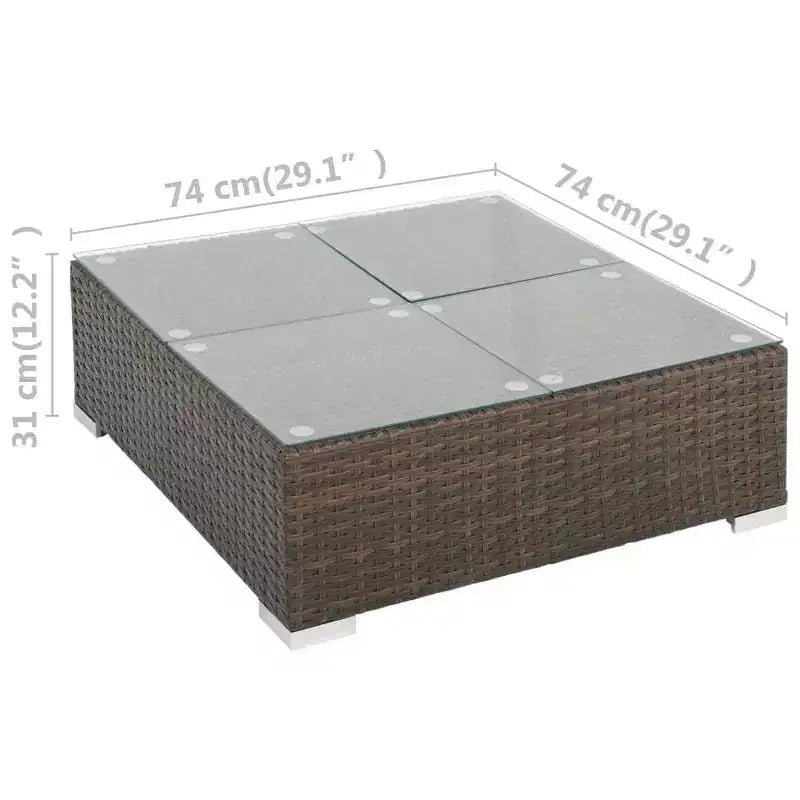 vidaXL Salon de jardin canapé d'extérieur avec table basse résine tressée