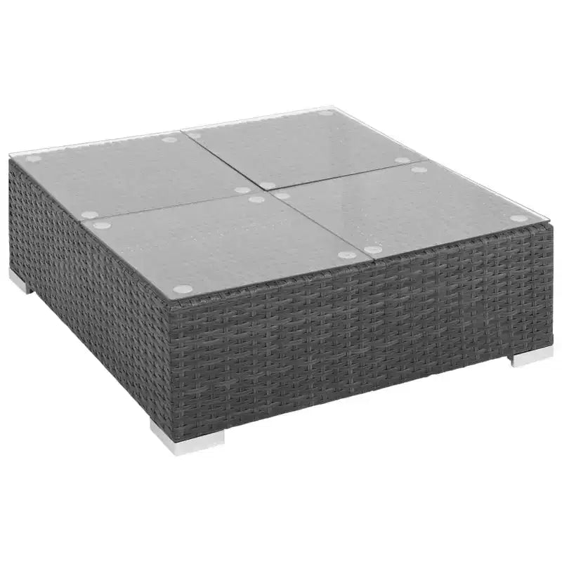 vidaXL Salon de jardin canapé d'extérieur avec table basse résine tressée