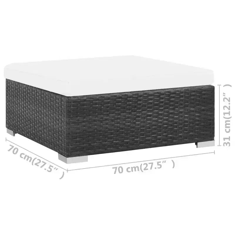 vidaXL Salon de jardin canapé d'extérieur avec table basse résine tressée