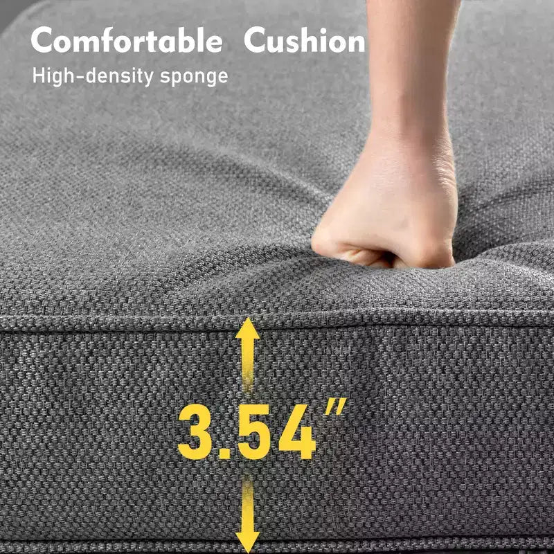 Ensemble de conversation de patio HOMLUX 6 pièces, canapé 3 places avec coussins, chaises en rotin, poufs, table basse
