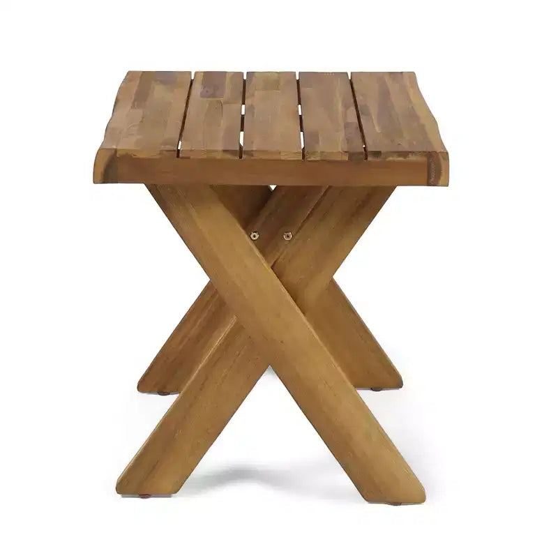 Ensemble de 3 chaises longues de patio Christopher Knight Home Wino en bois d'acacia et rotin avec coussin et table à lattes